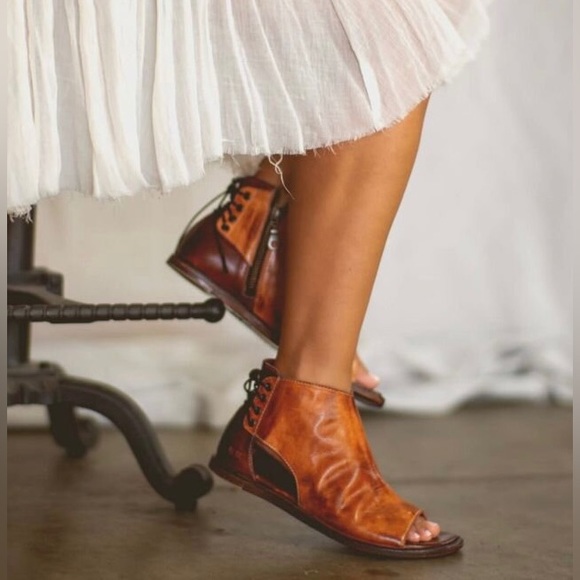 Bed Stu Zoraida Leather Sandals Pecan Almond Rustic - Picture 3 of 7